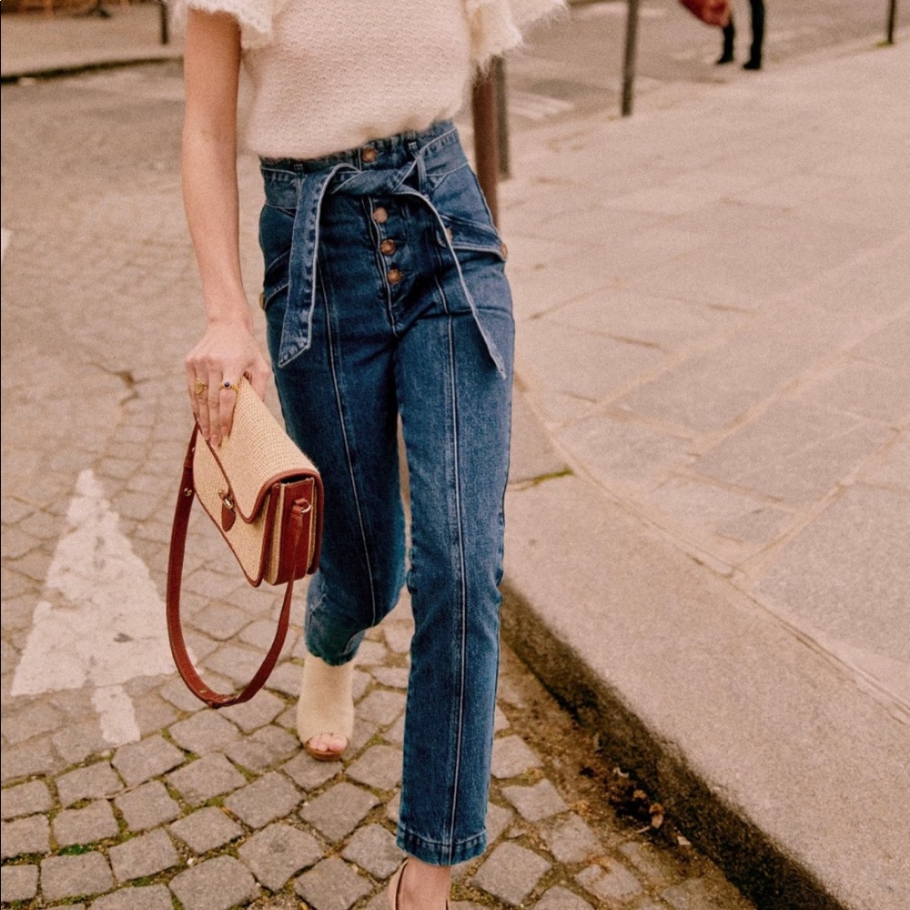 Sézane Paperbag Waist Jeans